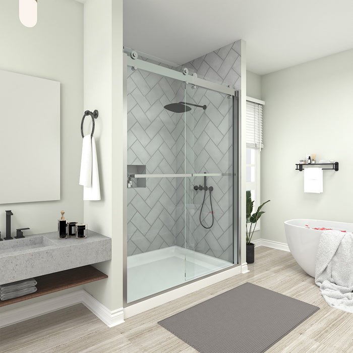 76 in. H x 60 in. W Framed Sliding Shower Door - HomeBeyond
