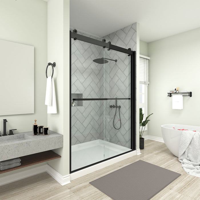 76 in. H x 60 in. W Framed Sliding Shower Door - HomeBeyond