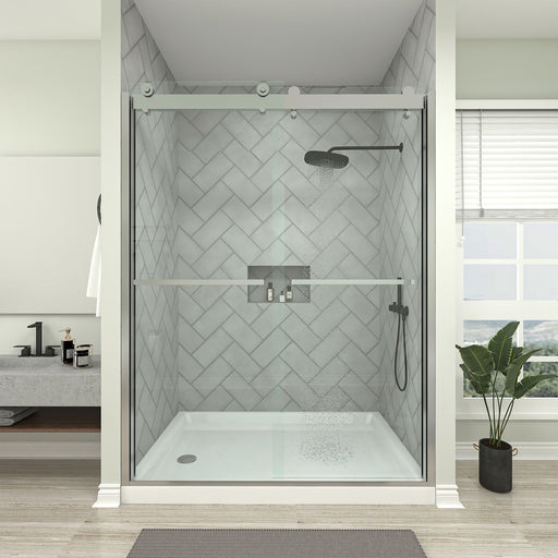 76 in. H x 60 in. W Framed Sliding Shower Door - HomeBeyond