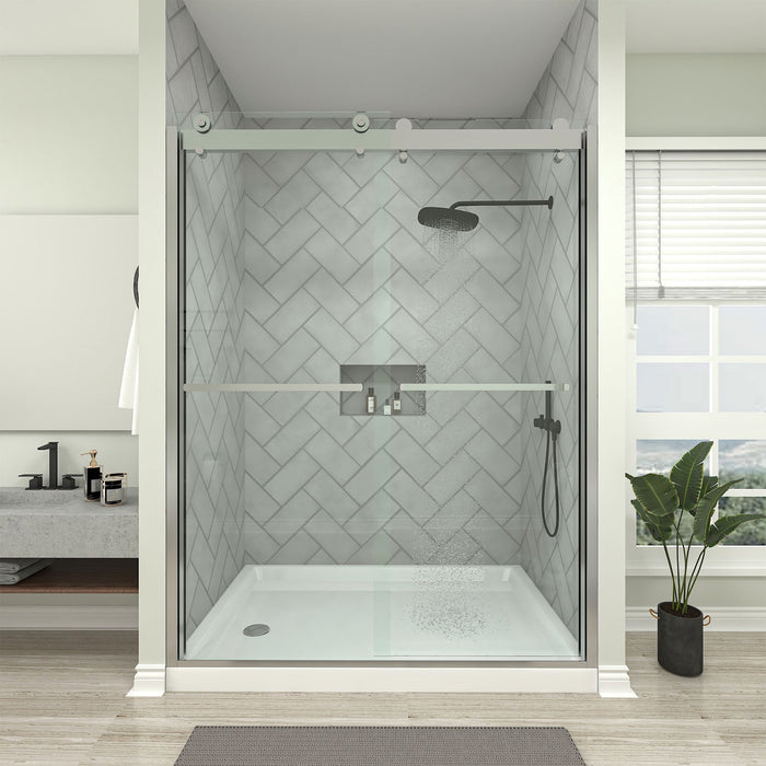 76 in. H x 60 in. W Framed Sliding Shower Door - HomeBeyond