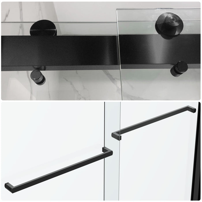 76 in. H x 60 in. W Framed Sliding Shower Door - HomeBeyond