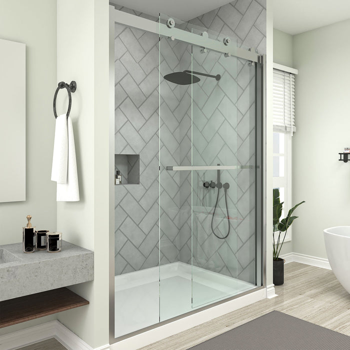 76 in. H x 60 in. W Framed Sliding Shower Door - HomeBeyond