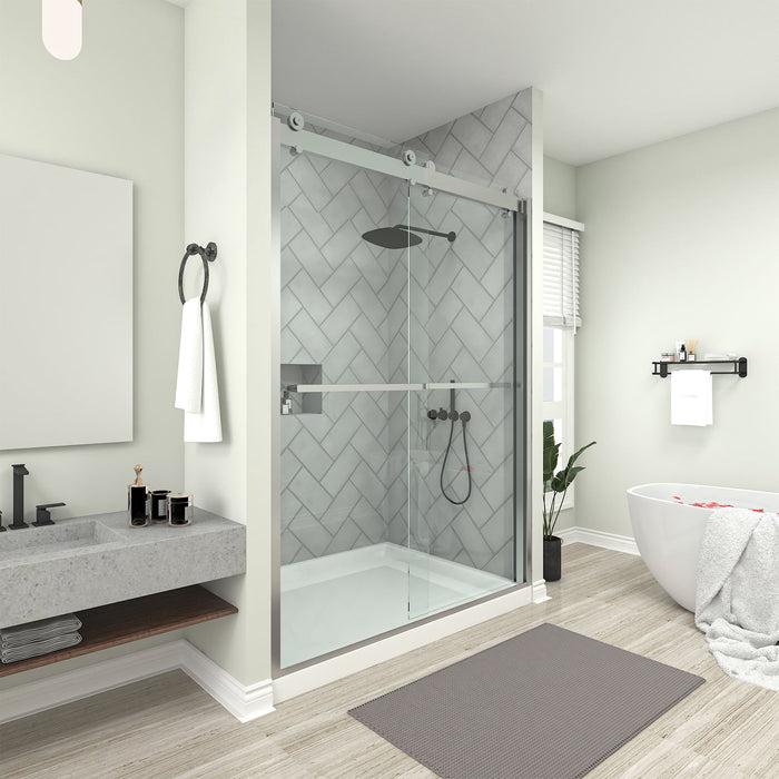 76 in. H x 60 in. W Framed Sliding Shower Door - HomeBeyond