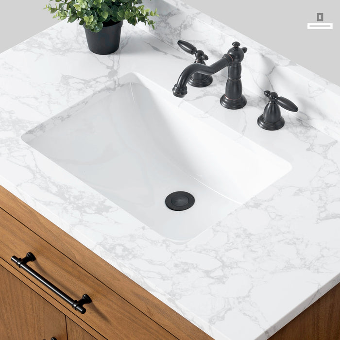 36" Single Sink Bathroom Vanity with Sink and Top, With Soft Closing Doors