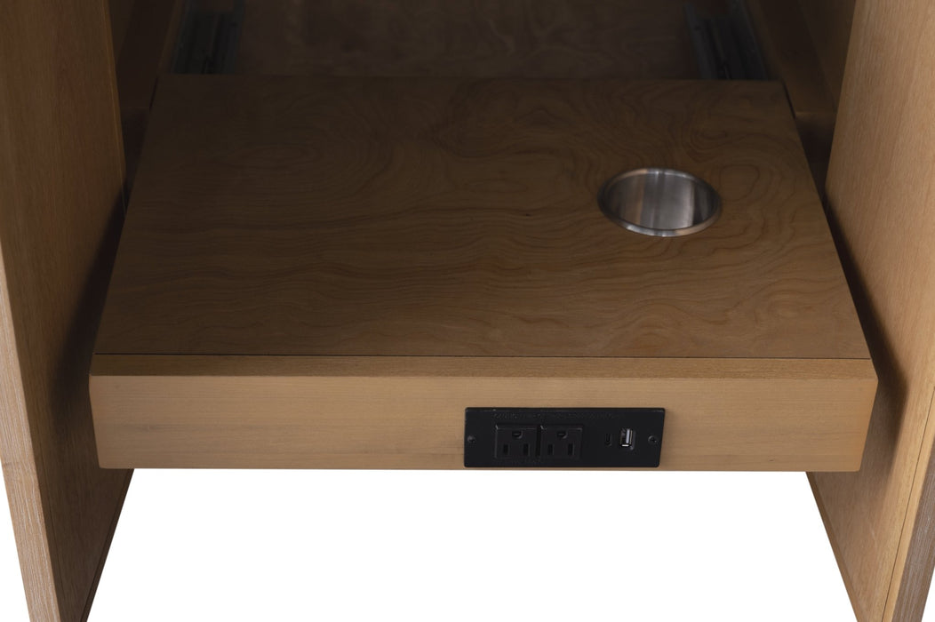 84" Double Sink Freestanding Bathroom Vanity with Milano Mist Engineered Stone Countertop, Integrated Ceramic Sink, Hidden Power & USB Charging Station and Hair Dryer Storage VA1284D - HomeBeyond