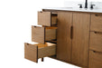 84" Double Sink Freestanding Bathroom Vanity with Milano Mist Stone Top, Hidden Power Station, Hair Dryer Holder, USB Charging Shelf VA1184D - HomeBeyond