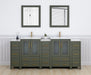 84" Double Sink Modern Bathroom Vanity Set with Ceramic Top & Free Mirrors – Large Storage Cabinet with 3 Side Cabinets VA3024-84 - HomeBeyond