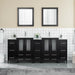 84" Double Sink Modern Bathroom Vanity Set with Ceramic Top & Free Mirrors – Large Storage Cabinet with 3 Side Cabinets VA3024-84 - HomeBeyond