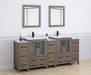 84" Double Sink Modern Bathroom Vanity Set with Ceramic Top & Free Mirrors – Large Storage Cabinet with 3 Side Cabinets VA3024-84 - HomeBeyond