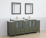 84" Double Sink Modern Bathroom Vanity Set with Ceramic Top & Free Mirrors – Large Storage Cabinet with 3 Side Cabinets VA3024-84 - HomeBeyond