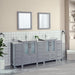 84" Double Sink Modern Bathroom Vanity Set with Ceramic Top & Free Mirrors – Large Storage Cabinet with 3 Side Cabinets VA3024-84 - HomeBeyond
