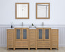 84" Double Sink Modern Bathroom Vanity Set with Ceramic Top & Free Mirrors – Large Storage Cabinet with 3 Side Cabinets VA3024-84 - HomeBeyond
