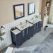 84" Double Sink Modern Bathroom Vanity Set with Ceramic Top & Free Mirrors – Large Storage Cabinet with 3 Side Cabinets VA3024-84 - HomeBeyond