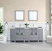 84" Double Sink Modern Bathroom Vanity Set with Ceramic Top & Free Mirrors – Large Storage Cabinet with 3 Side Cabinets VA3024-84 - HomeBeyond