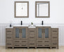 84" Double Sink Modern Bathroom Vanity Set with Ceramic Top & Free Mirrors – Large Storage Cabinet with 3 Side Cabinets VA3024-84 - HomeBeyond