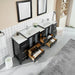 84" Double Sink Modern Bathroom Vanity Set with Ceramic Top & Free Mirrors – Large Storage Cabinet with 3 Side Cabinets VA3024-84 - HomeBeyond