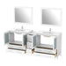 84" Double Sink Modern Bathroom Vanity Set with Ceramic Top & Free Mirrors – Large Storage Cabinet with 7 Drawers VA3036-84 - HomeBeyond