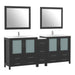 84" Double Sink Modern Bathroom Vanity Set with Ceramic Top & Free Mirrors – Large Storage Cabinet with 7 Drawers VA3036-84 - HomeBeyond