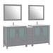 84" Double Sink Modern Bathroom Vanity Set with Ceramic Top & Free Mirrors – Large Storage Cabinet with 7 Drawers VA3036-84 - HomeBeyond