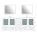 84" Double Sink Modern Bathroom Vanity Set with Ceramic Top & Free Mirrors – Large Storage Cabinet with 7 Drawers VA3036-84 - HomeBeyond