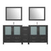 84" Double Sink Modern Bathroom Vanity Set with Ceramic Top & Free Mirrors – Large Storage Cabinet with 7 Drawers VA3036-84 - HomeBeyond
