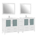 84" Double Sink Modern Bathroom Vanity Set with Ceramic Top & Free Mirrors – Large Storage Cabinet with 7 Drawers VA3036-84 - HomeBeyond