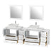 84" Double Sink Modern Bathroom Vanity Set with Engineered Marble Top & Free Mirrors – Large Storage Cabinet with 10 Drawers VA3130-84 - HomeBeyond