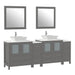 84" Double Sink Modern Bathroom Vanity Set with Engineered Marble Top & Free Mirrors – Large Storage Cabinet with 10 Drawers VA3130-84 - HomeBeyond