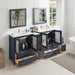 84" Double Sink Modern Bathroom Vanity Set with White Ceramic Top & Free Mirrors – Large Storage Cabinet with 10 Drawers VA3030-84 - HomeBeyond