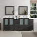 84" Double Sink Modern Bathroom Vanity Set with White Ceramic Top & Free Mirrors – Large Storage Cabinet with 10 Drawers VA3030-84 - HomeBeyond