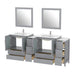 84" Double Sink Modern Bathroom Vanity Set with White Ceramic Top & Free Mirrors – Large Storage Cabinet with 10 Drawers VA3030-84 - HomeBeyond