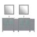 84" Double Sink Modern Bathroom Vanity Set with White Ceramic Top & Free Mirrors – Large Storage Cabinet with 10 Drawers VA3030-84 - HomeBeyond