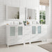 84" Double Sink Modern Bathroom Vanity Set with White Ceramic Top & Free Mirrors – Large Storage Cabinet with 10 Drawers VA3030-84 - HomeBeyond