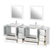 84" Double Sink Modern Bathroom Vanity Set with White Ceramic Top & Free Mirrors – Large Storage Cabinet with 10 Drawers VA3030-84 - HomeBeyond