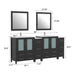 84" Double Sink Modern Bathroom Vanity Set with White Ceramic Top & Free Mirrors – Large Storage Cabinet with 10 Drawers VA3030-84 - HomeBeyond