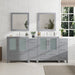 84" Double Sink Modern Bathroom Vanity Set with White Ceramic Top & Free Mirrors – Large Storage Cabinet with 10 Drawers VA3030-84 - HomeBeyond