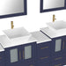 84" Double Sink Modern Bathroom Vanity Set with White Engineered Marble Top & Free Mirrors – Large Storage Cabinet with 13 Drawers VA3124-84 - HomeBeyond