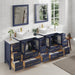 84" Double Sink Modern Bathroom Vanity Set with White Engineered Marble Top & Free Mirrors – Large Storage Cabinet with 13 Drawers VA3124-84 - HomeBeyond