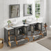84" Double Sink Modern Bathroom Vanity Set with White Engineered Marble Top & Free Mirrors – Large Storage Cabinet with 13 Drawers VA3124-84 - HomeBeyond