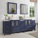 84" Double Sink Modern Bathroom Vanity Set with White Engineered Marble Top & Free Mirrors – Large Storage Cabinet with 13 Drawers VA3124-84 - HomeBeyond
