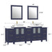 84" Double Sink Modern Bathroom Vanity Set with White Engineered Marble Top & Free Mirrors – Large Storage Cabinet with 13 Drawers VA3124-84 - HomeBeyond