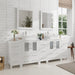 84" Double Sink Modern Bathroom Vanity Set with White Engineered Marble Top & Free Mirrors – Large Storage Cabinet with 13 Drawers VA3124-84 - HomeBeyond