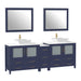 84" Double Sink Modern Bathroom Vanity Set with White Engineered Marble Top & Free Mirrors – Large Storage Cabinet with 7 Drawers VA3136-84 - HomeBeyond