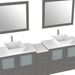 84" Double Sink Modern Bathroom Vanity Set with White Engineered Marble Top & Free Mirrors – Large Storage Cabinet with 7 Drawers VA3136-84 - HomeBeyond