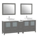 84" Double Sink Modern Bathroom Vanity Set with White Engineered Marble Top & Free Mirrors – Large Storage Cabinet with 7 Drawers VA3136-84 - HomeBeyond