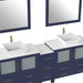 84" Double Sink Modern Bathroom Vanity Set with White Engineered Marble Top & Free Mirrors – Large Storage Cabinet with 7 Drawers VA3136-84 - HomeBeyond