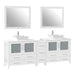 84" Double Sink Modern Bathroom Vanity Set with White Engineered Marble Top & Free Mirrors – Large Storage Cabinet with 7 Drawers VA3136-84 - HomeBeyond