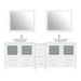 84" Double Sink Modern Bathroom Vanity Set with White Engineered Marble Top & Free Mirrors – Large Storage Cabinet with 7 Drawers VA3136-84 - HomeBeyond