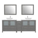 84" Double Sink Modern Bathroom Vanity Set with White Engineered Marble Top & Free Mirrors – Large Storage Cabinet with 7 Drawers VA3136-84 - HomeBeyond
