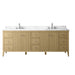 84" Freestanding Bathroom Vanity with Sink and Engineered Marble Top - HomeBeyond